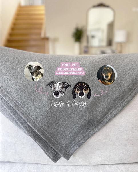 Custom Embroidered Pet Blanket