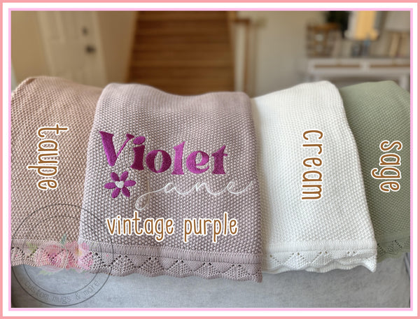 Custom Embroidered Baby Blanket. Custom Baby Shower Blanket. Baby Shower Gift