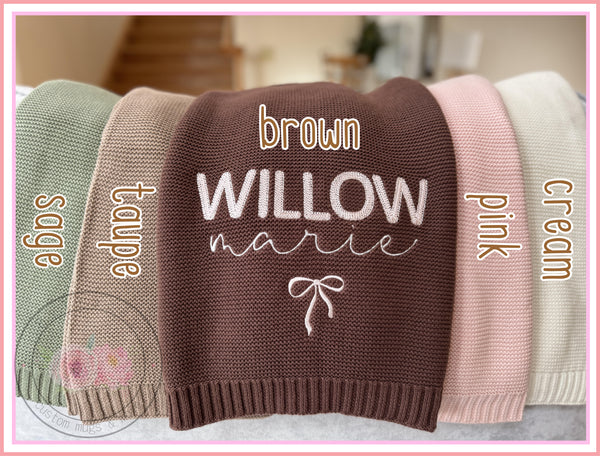 Custom Embroidered Baby Blanket. Custom Baby Shower Blanket. Baby Shower Gift