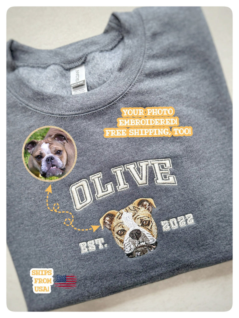 Custom Embroidered Pet Crewneck Sweatshirt