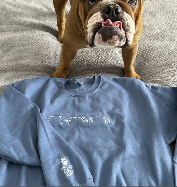 Custom Embroidered Pet Outline Crewneck Sweatshirt
