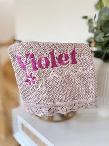 Custom Embroidered Baby Blanket. Custom Baby Shower Blanket. Baby Shower Gift