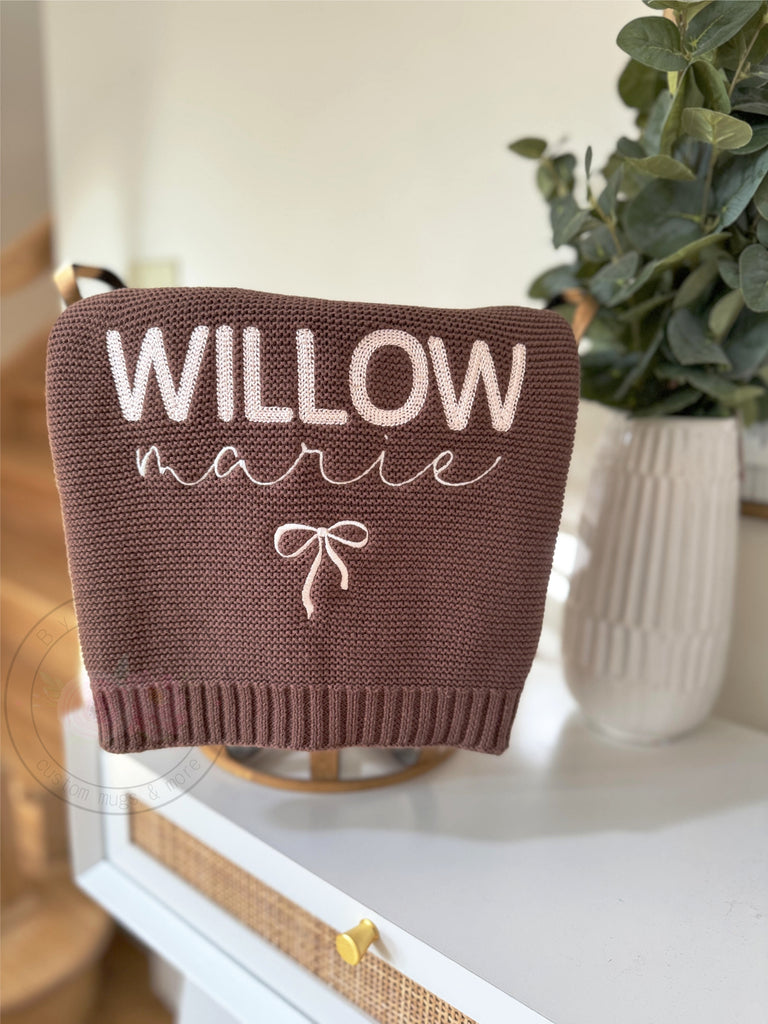 Custom Embroidered Baby Blanket. Custom Baby Shower Blanket. Baby Shower Gift