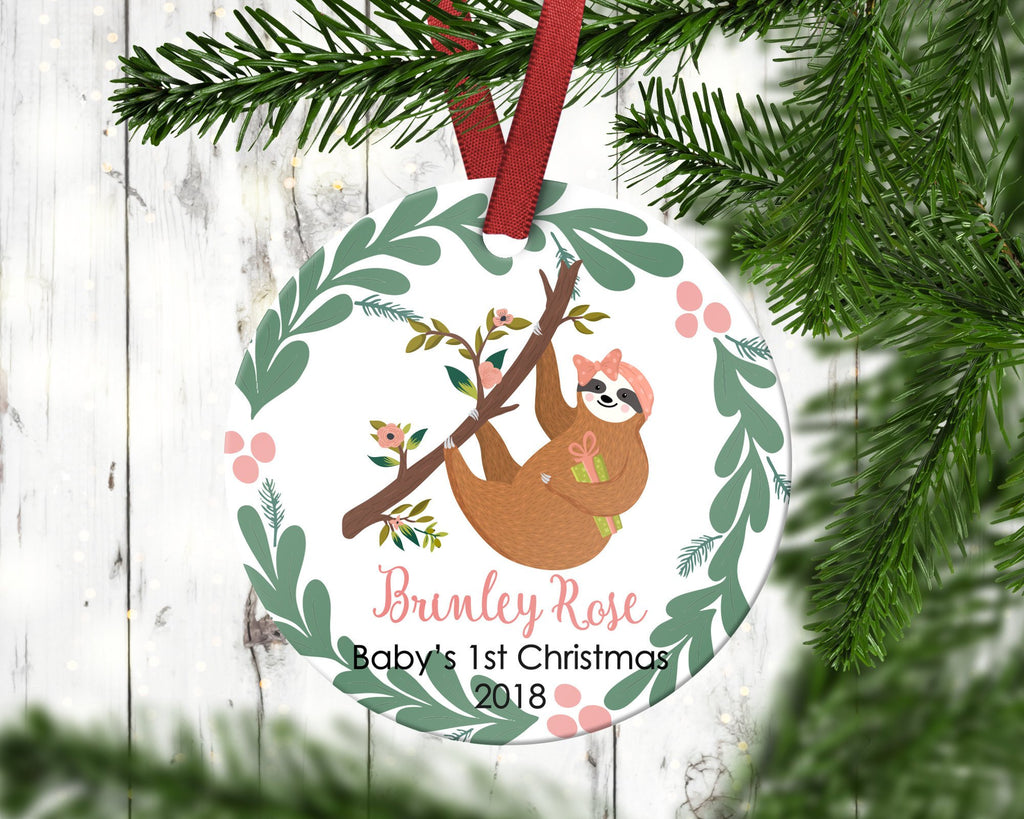 Sloth Baby’s First Christmas Ornament