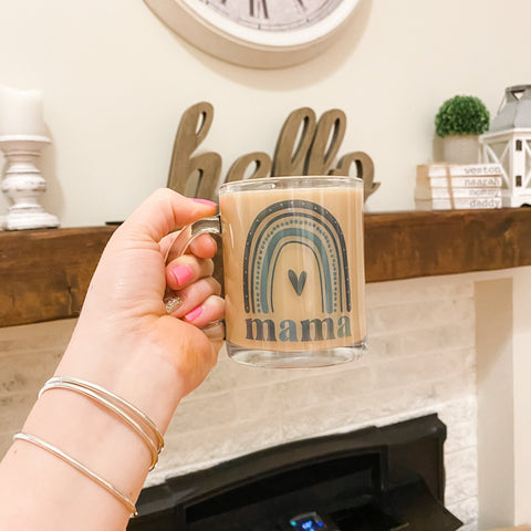 Mama Rainbow Espresso Mug (Blue)