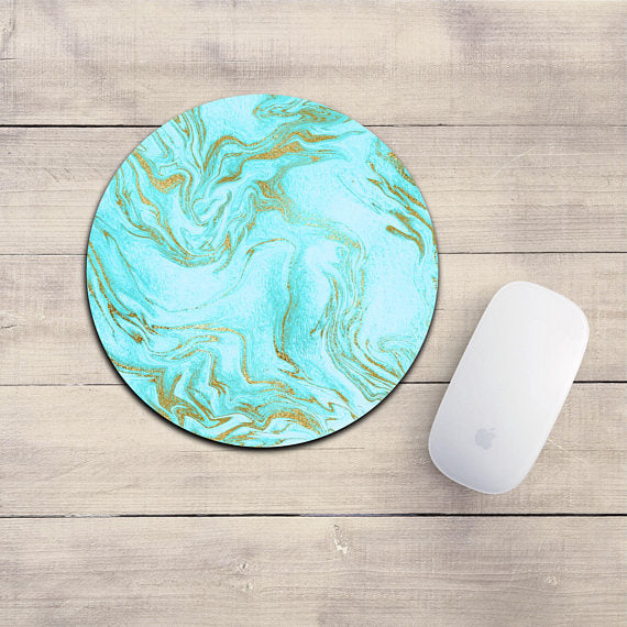 Teal Marble Mousepad
