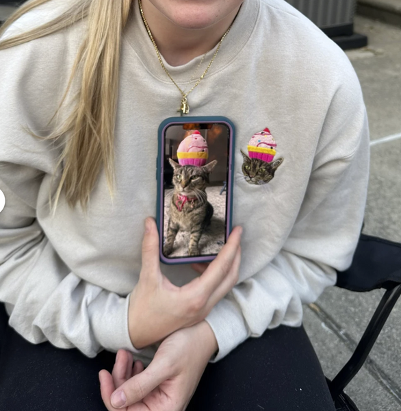 Custom Embroidered Pet Crewneck Sweatshirt, Custom Dog Shirt, Custom Cat Sweatshirt