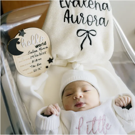 Custom Embroidered Baby Blanket. Custom Baby Shower Blanket. Baby Shower Gift