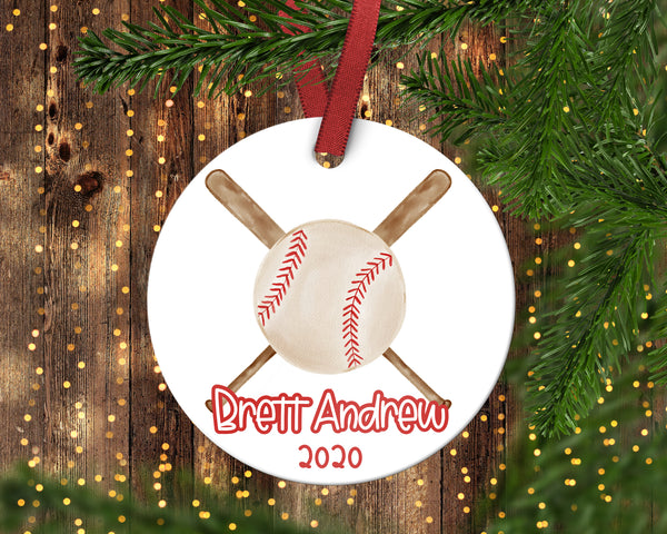 Children's Baseball Christmas Ornament