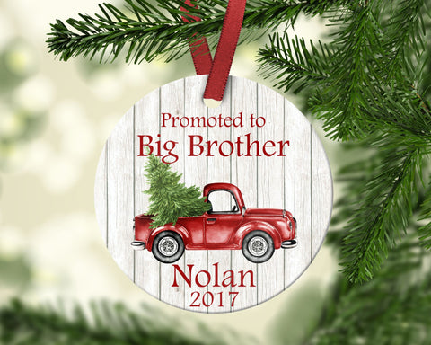 Big Brother Christmas Ornament. Promoted To Big Brother. Personalized