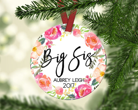Big Sister Christmas Ornament. Promoted To Big Sister. Personalized