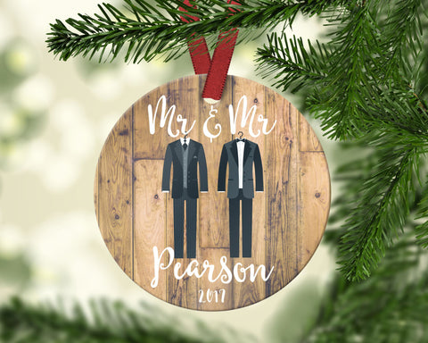Mr. & Mr. Christmas Ornament. Personalized