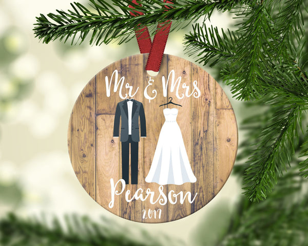 Mr & Mrs Christmas Ornament. Personalized